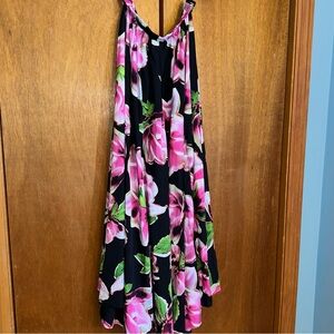 Roz & Ali Pink and Black Floral Dress